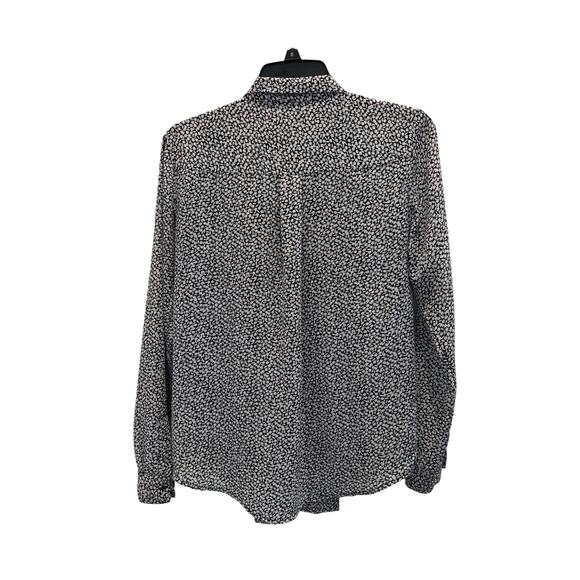 Michael Kohrs Dress Shirt Black & White with Tie Neck, Size Small - Picture 8 of 9